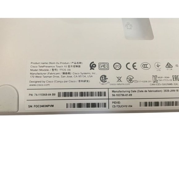 Cisco 10" Telepresence Touch 10 Control Unit Screen CTS-CTRL-DV10 - Webex Room N - Picture 3 of 16